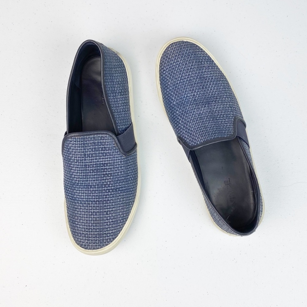 Vince Blue Woven Slip On Sneakers